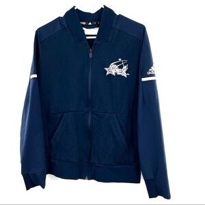 Adidas climalite 2016 sideline blue front zip long sleeve jacket M